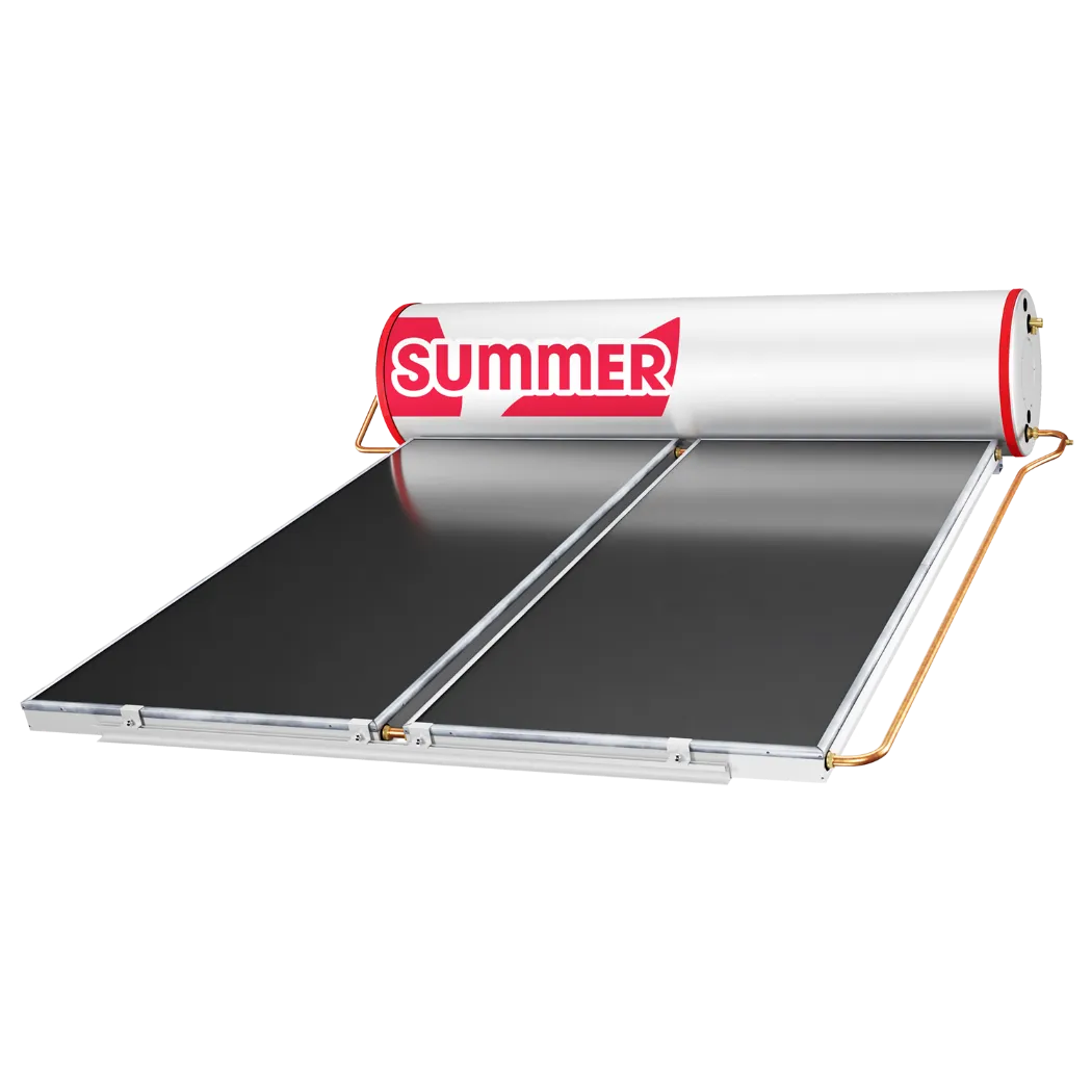 Summer CX Solar Water Heater 300 CX (300 Liter Capacity) – A durable and efficient entry-level solar water heating solution. Features matte black aluminum panels, marine-grade stainless steel tank, and built-in booster heating. Optimized insulation, safety mechanisms, and direct heating ensure reliable performance. ISO9001 and SIRIM certified.